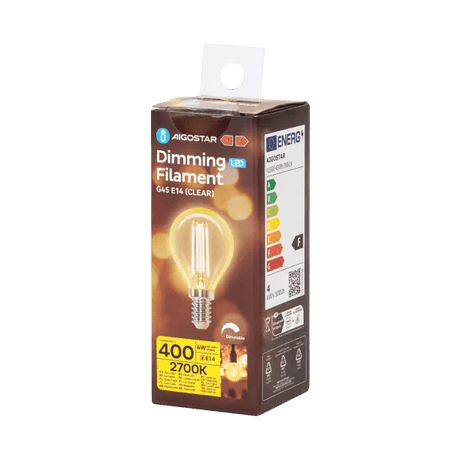 Kogellamp E14 dimbaar warmwit | G45 LED 4W~400Lm=38W halogeen verlichting | helder glas - 2700K - LEDPLANET.NL