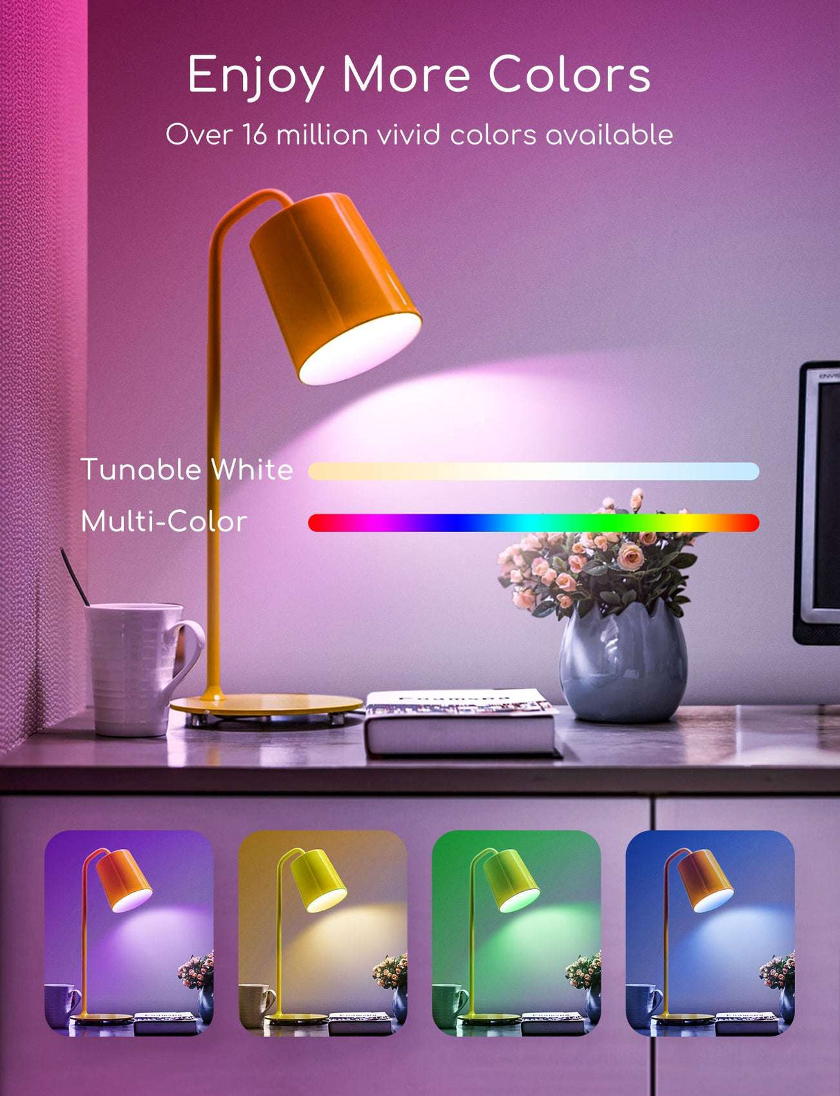 Kogellamp E14 WiFi RGB+CCT 3000K - 6500K | RGB - warmwit - daglichtwit - LED 7W=42W gloeilamp - LEDPLANET.NL