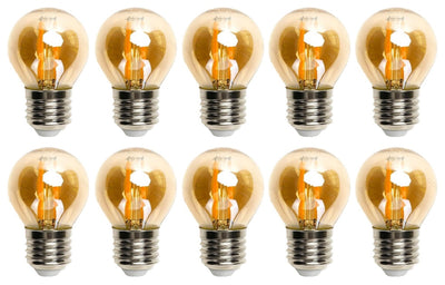 Kugellampe E27 10 Stück | 6 W = 50 W Warmweiß | 2200 K – bernsteinfarbenes Glas – LEDPLANET.NL