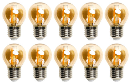 Kogellamp E27 10 stuks | 6W=50W warmwit | 2200K - amber glas - LEDPLANET.NL