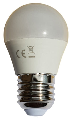 Kogellamp E27 grote fitting, LED 6W vervangt 41W, warmwit 3000K, 480 lm
