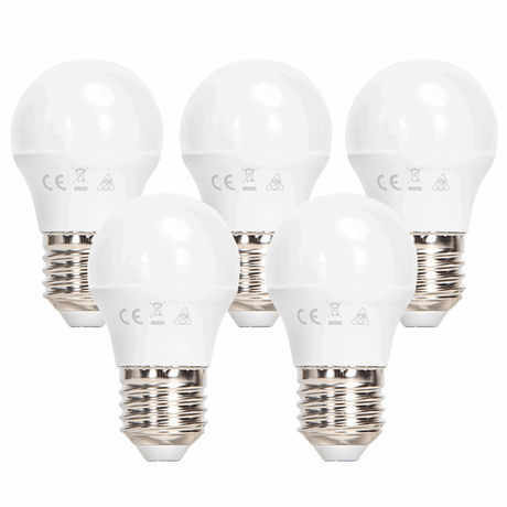 Aigostar LED voordeelverpakkingen met vijf kogellampen grote fitting voor energiezuinige verlichting