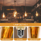 Kooldraadlamp E27 Edison ST64 - amber glas | LED 4W=38W gloeilamp | FLAME filament 2200K - LEDPLANET.NL