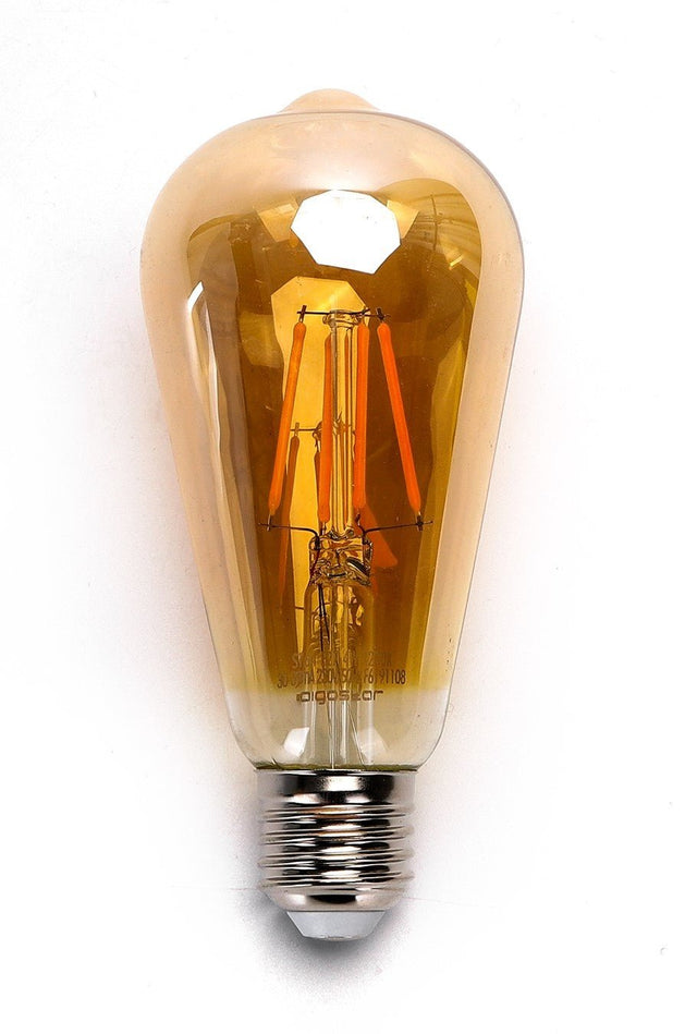 Kooldraadlamp E27 Edison ST64 - amber glas | LED 4W=38W gloeilamp | FLAME filament 2200K - LEDPLANET.NL