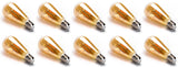 Kooldraadlamp - 10 stuks - E27 Edison ST64 - amber glas  | LED 4W=38W gloeilamp | FLAME filament 2200K