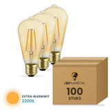 LED lamp, E27 ST64, Amber 2200K, doos 100 stuks, 230V