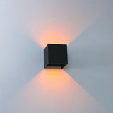 LED's Light Kubus LED-Wandleuchte für den Außenbereich – 2 Lichter – Dimmbare und einstellbare Lichtfarbe – IP65 wasserdicht – Schwarz