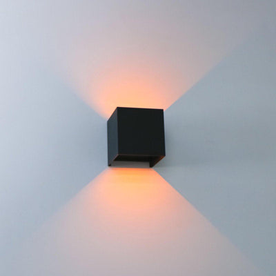 Lámpara de pared LED cúbica LED's Light para exterior - 2 luces - Regulable y con color de luz ajustable - Impermeable IP65 - Negro