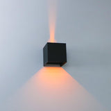 LED's Light Kubus LED-Wandleuchte für den Außenbereich – 2 Lichter – Dimmbare und einstellbare Lichtfarbe – IP65 wasserdicht – Schwarz