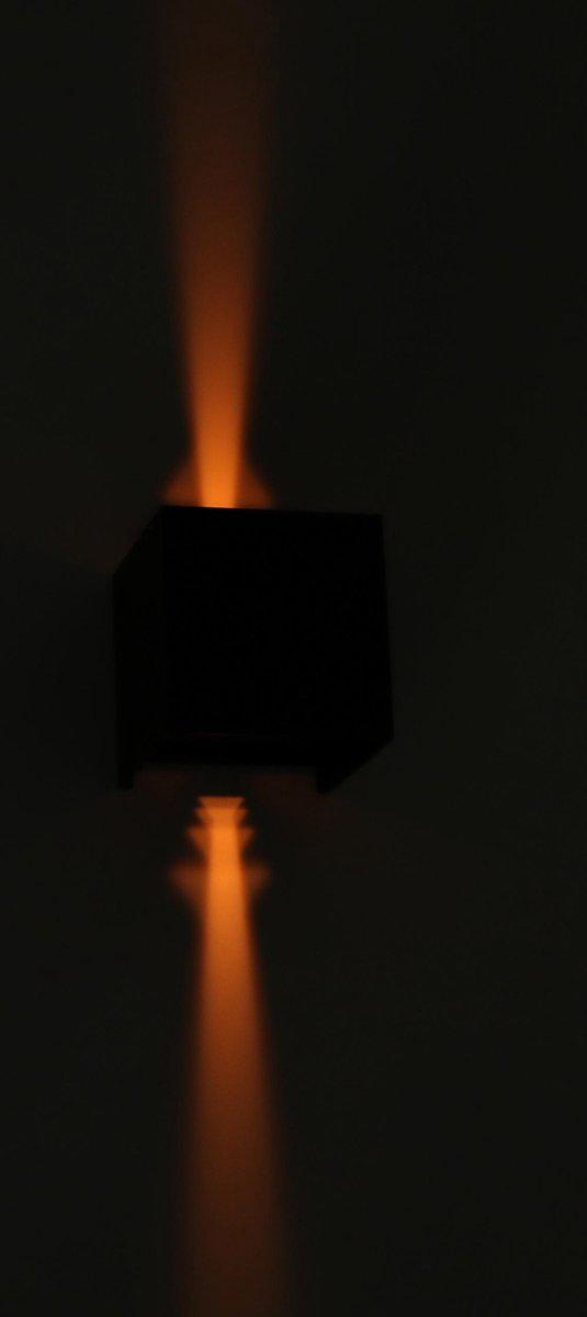 LED's Light Kubus LED-Wandleuchte für den Außenbereich – 2 Lichter – Dimmbare und einstellbare Lichtfarbe – IP65 wasserdicht – Schwarz