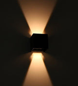 LED's Light Kubus LED-Wandleuchte für den Außenbereich – 2 Lichter – Dimmbare und einstellbare Lichtfarbe – IP65 wasserdicht – Schwarz