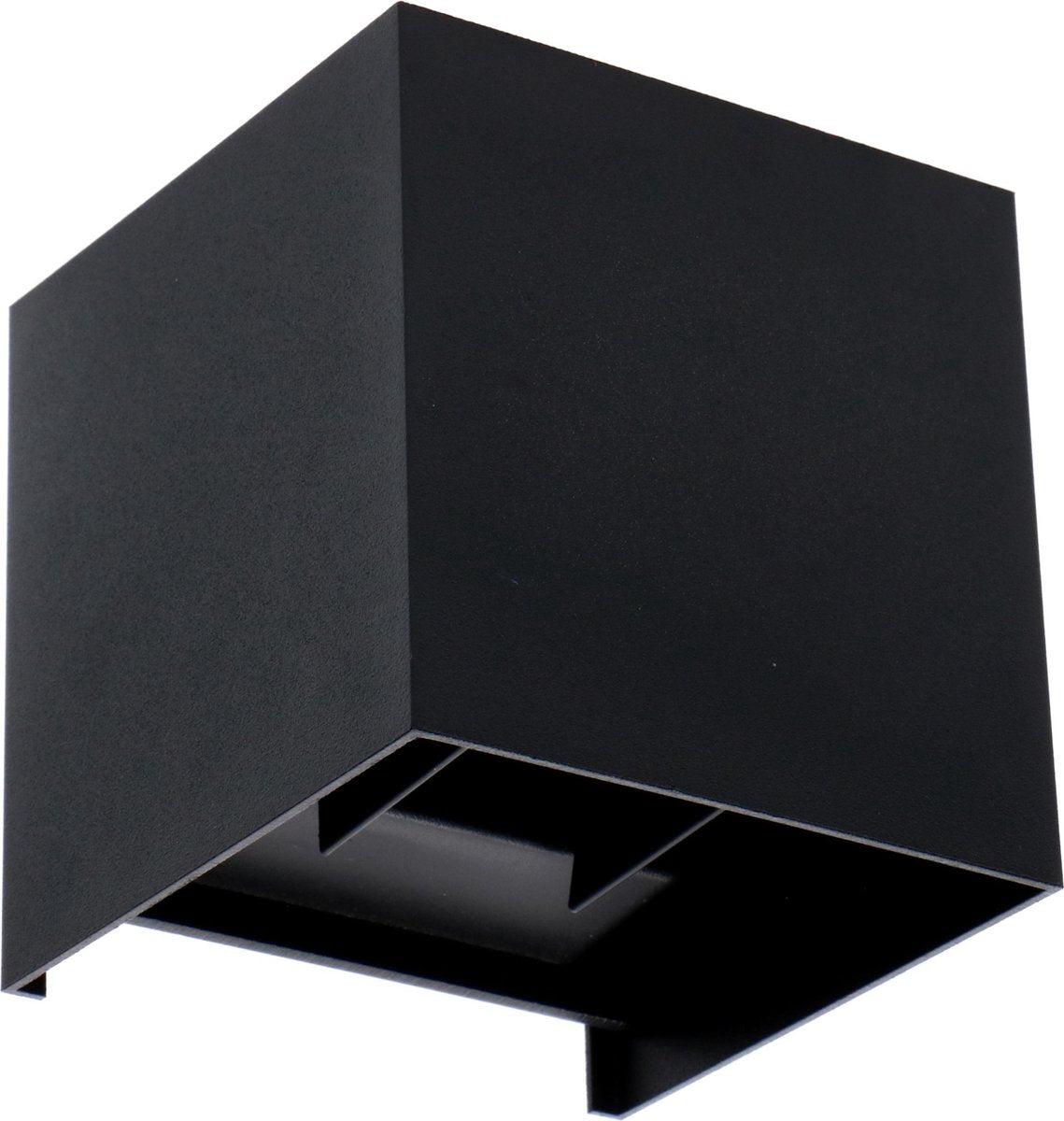 LED's Light Kubus LED-Wandleuchte für den Außenbereich – 2 Lichter – Dimmbare und einstellbare Lichtfarbe – IP65 wasserdicht – Schwarz