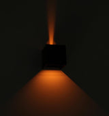 LED's Light Kubus LED-Wandleuchte für den Außenbereich – 2 Lichter – Dimmbare und einstellbare Lichtfarbe – IP65 wasserdicht – Schwarz