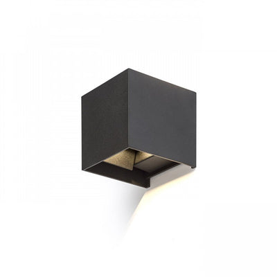 Lámpara de pared LED cúbica LED's Light para exterior - 2 luces - Regulable y con color de luz ajustable - Impermeable IP65 - Negro