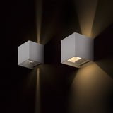 LED's Light Kubus LED Wandleuchte für den Außenbereich - Up &amp; Down Licht - IP65 - Weiß
