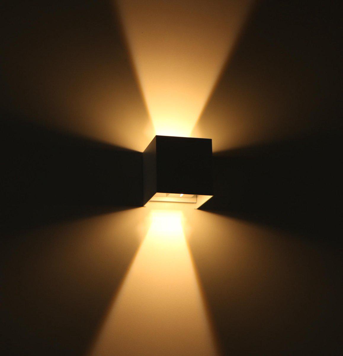 LED's Light Kubus LED Wandleuchte für den Außenbereich - Up &amp; Down Licht - IP65 - Weiß