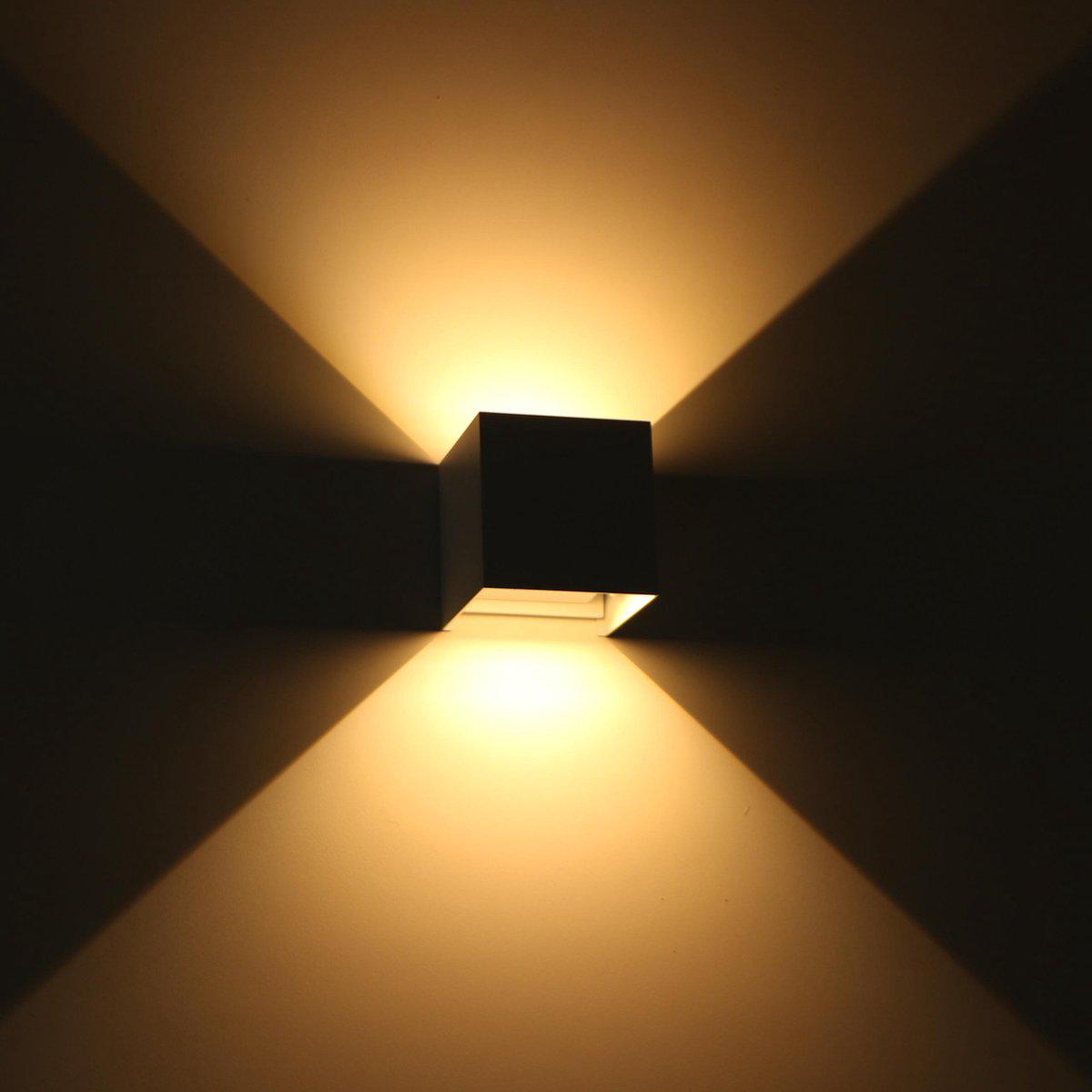 LED's Light Kubus LED Wandleuchte für den Außenbereich - Up &amp; Down Licht - IP65 - Weiß