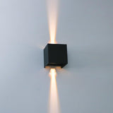 LED's Light Kubus LED Wandleuchte für den Außenbereich - Up &amp; Down Licht - IP65 - Schwarz