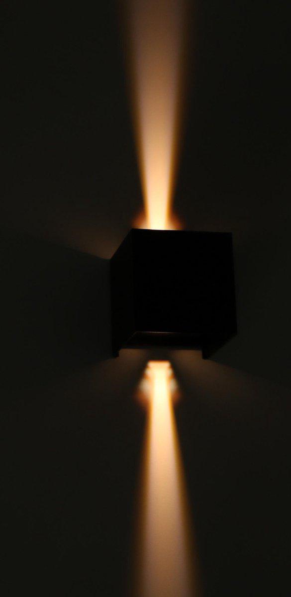 LED's Light Kubus LED Wandleuchte für den Außenbereich - Up &amp; Down Licht - IP65 - Schwarz