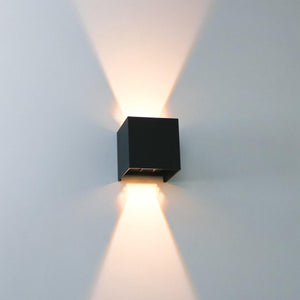 LED's Light Kubus LED Wandleuchte für den Außenbereich - Up & Down Licht - IP65 - Schwarz