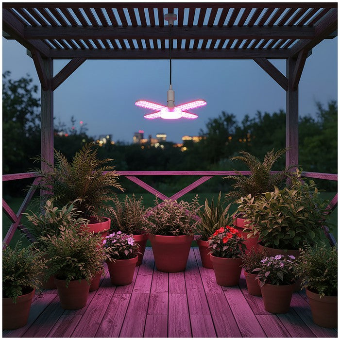 Kweeklamp LED hanglamp voor planten met roze licht en energiezuinige technologie