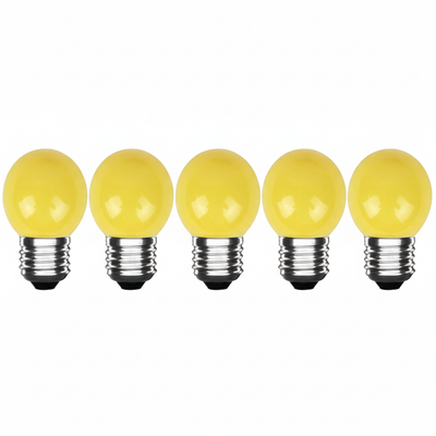 LED Kogellamp E27 Geel, 300 lumen, 3W, IP20, G45, 230V, 5 stuks