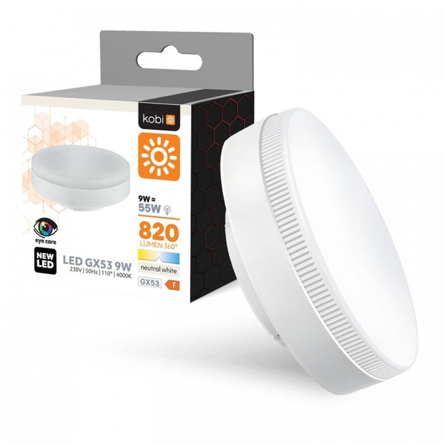 LED lamp Kobi GX53 9W 820 lumen 4000K IP20 verpakking