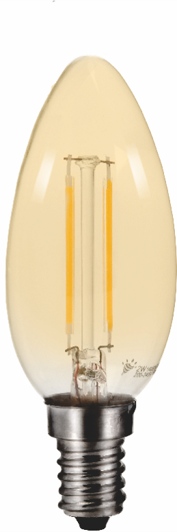 Kerzenlampe E14 C35 – LED 4 W=25 W – 360 Lumen – Amber 2200 K – 100 Stück – 230 V