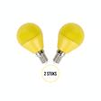 LED kogellampen geel 2 stuks E27 400lm 2700K IP20