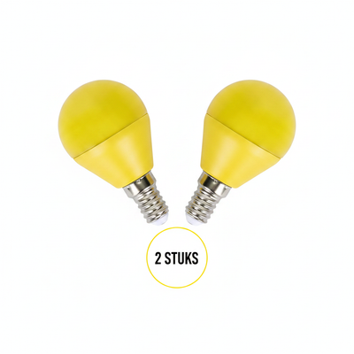 LED-Kugellampen gelb, 2 Stück, E27, 400 lm, 2700 K, IP20