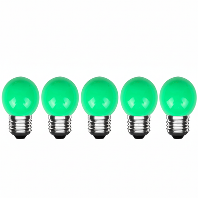 LED Kogellamp E27 Groen, 300 lumen, 3W, IP20, G45, 230V, 5 stuks