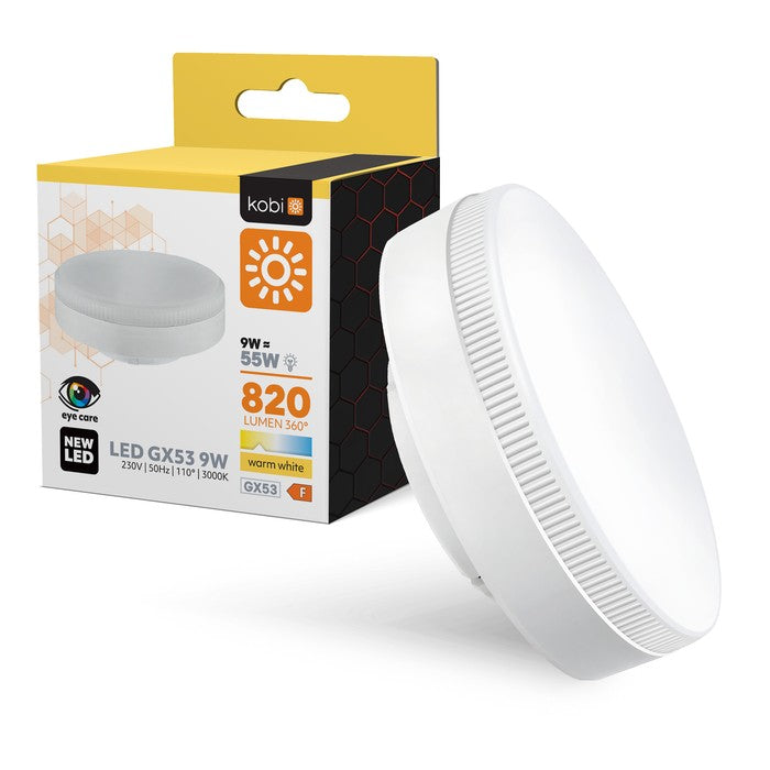 LED lamp GX53 9W 820 lumen warm wit IP20 verpakking