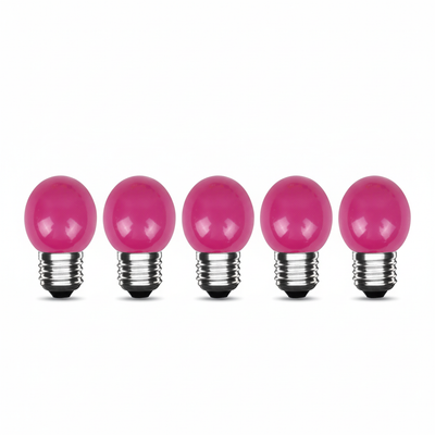 LED Kogellamp E27 Roze, 300 lumen, 3W, IP20, G45, 230V, 5 stuks