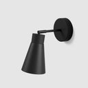 Schwarze Wandleuchte von Studio Monton mit verstellbarem kegelförmigem Schirm für moderne Innenräume