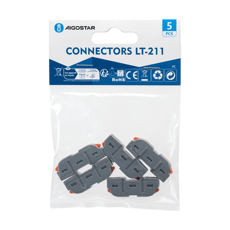 Lasklem LT - 211 set 5 stuks - 1x1 - voudige verbindingsklem 0.08 - 4mm² | IP20 hersluitbaar - LEDPLANET.NL