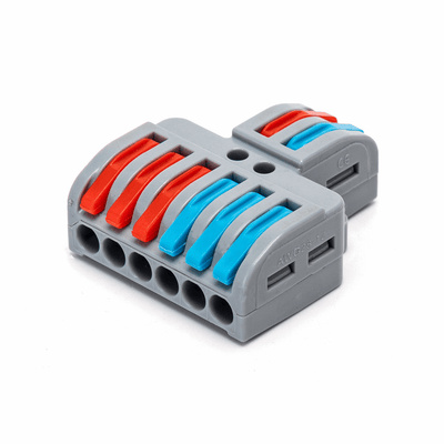 Borniers Aigostar LT-623, un accessoire de raccordement LED avec bornes rouges et bleues pour des connexions faciles