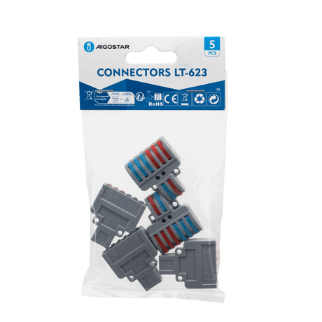 Aigostar Lasklem LT-623 LED aansluitmaterialen, 5 stuks in een doorzichtige verpakking