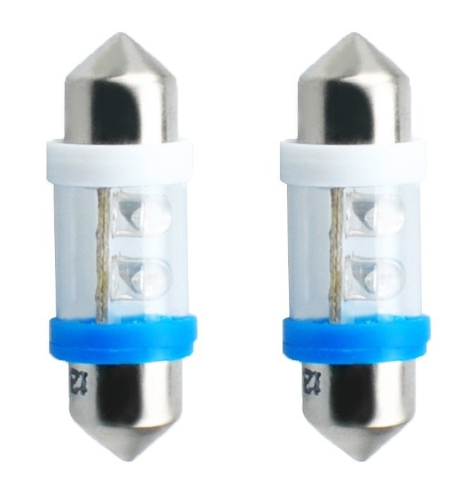 C5W car bulb 2 pieces blue | LED festoon 31mm | SV8.5 0.49W - 12V DC