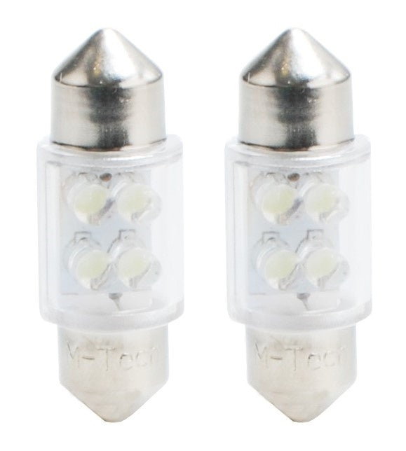 C5W car lamp 2 pieces white | LED festoon 31mm | SV8.5 0.49W - 12V DC