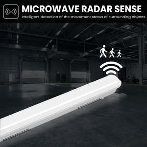 LED-Feuchtraumleuchte 1500 mm 6000 lm 50 W – Tageslichtweiß 6000 K – Mikrowellensensor – IP65 IK10 – 230 V