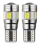 T10 car bulb W5W 2 pieces | 6-SMD LED daylight white 6000K + lens | CANBUS 12V DC