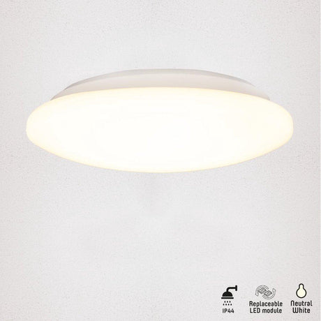 LED Plafondlamp Badkamer - 1600 Lumen - 15W - Koelwit 4000K - IP44 Spatwaterdicht - 30 cm - Wit