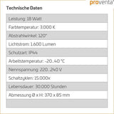 LED's Light Universal Ceiling Lamp 1600 - Suitable for bathroom IP44 - Warm white (3000K) - 37 cm