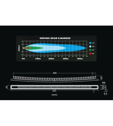 LED-Leiste - Ledson - Blade - 20,5" - 52cm - getönt - gebogen - Fahren