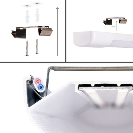 LED-Lichtleiste 2330 Lumen – 18 W – Kaltweiß – IP40 – 60 cm – Integrierte LED – 2er-Pack