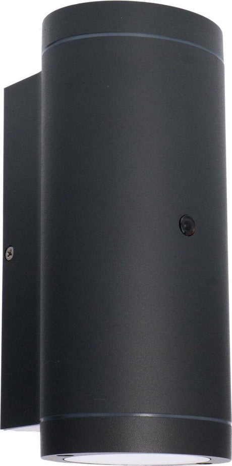 LED wandarmatuur met sensor - GU10 fitting - IP44 waterdicht - daglichtsensor - 35W - antraciet - 230V