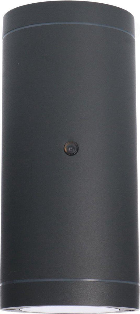 LED wandarmatuur met sensor - GU10 fitting - IP44 waterdicht - daglichtsensor - 35W - antraciet - 230V