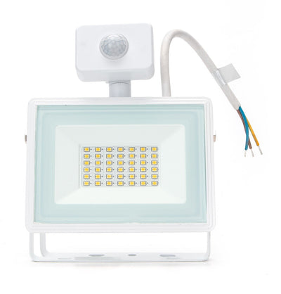 Buitenlamp met sensor, LED schijnwerper 30W vervangt 300W, koelwit 4000K