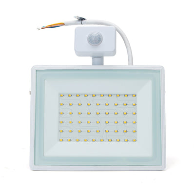 White outdoor LED light | 50W=450W LED floodlight | IR sensor | daylight white 6400K | waterproof IP65 - LEDPLANET.NL