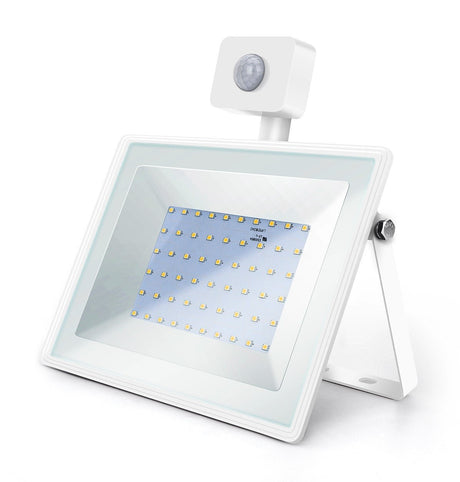 LED buitenlamp wit | 50W=450W LED schijnwerper | IR sensor | koelwit 4000K | waterdicht IP65 - LEDPLANET.NL